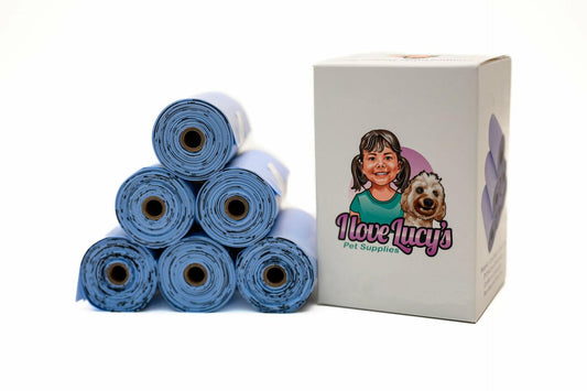 Generic Dog Poop Waste Bags Biobased Sky Blue 9x13in 90 Bags 6 Rolls