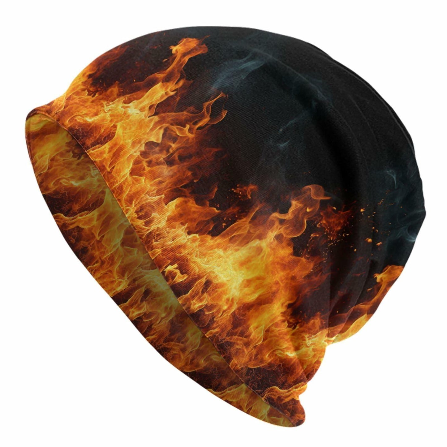 ZUHAOGO Red Flame Fire Skull Slouchy Winter Warm Knit Beanie Hat