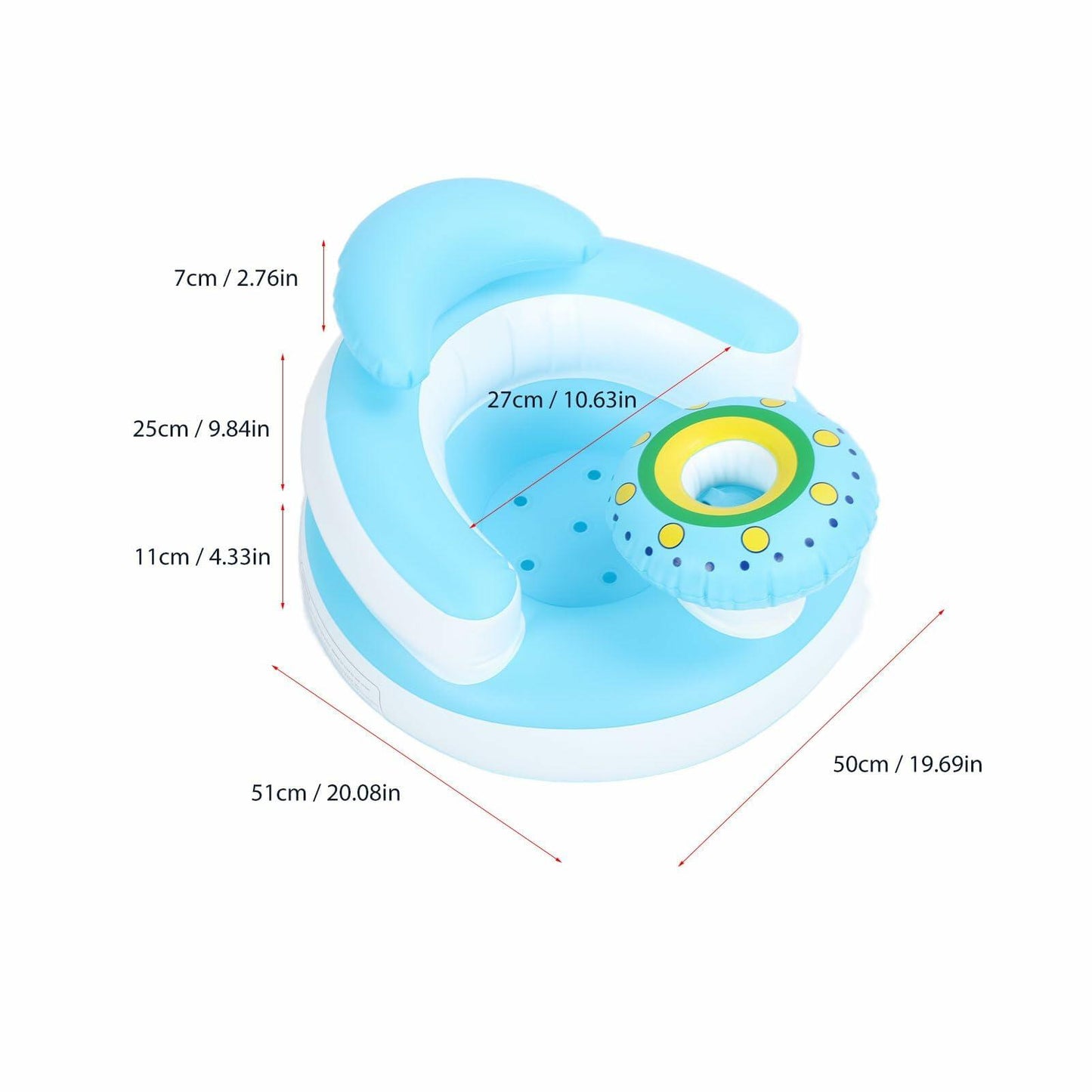 Goofyguru Inflatable Baby Support Chair with Built-in Air Pump Blue