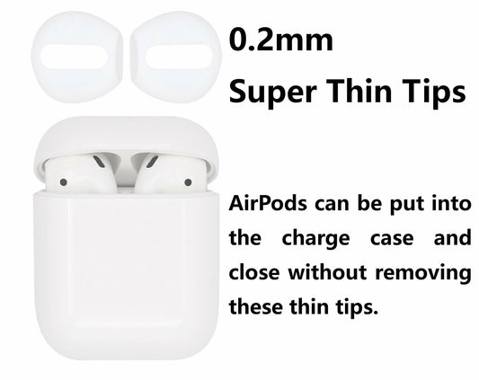 JNSA Ear Tips & Sports Hooks for AirPods Super Thin Charging-Friendly White