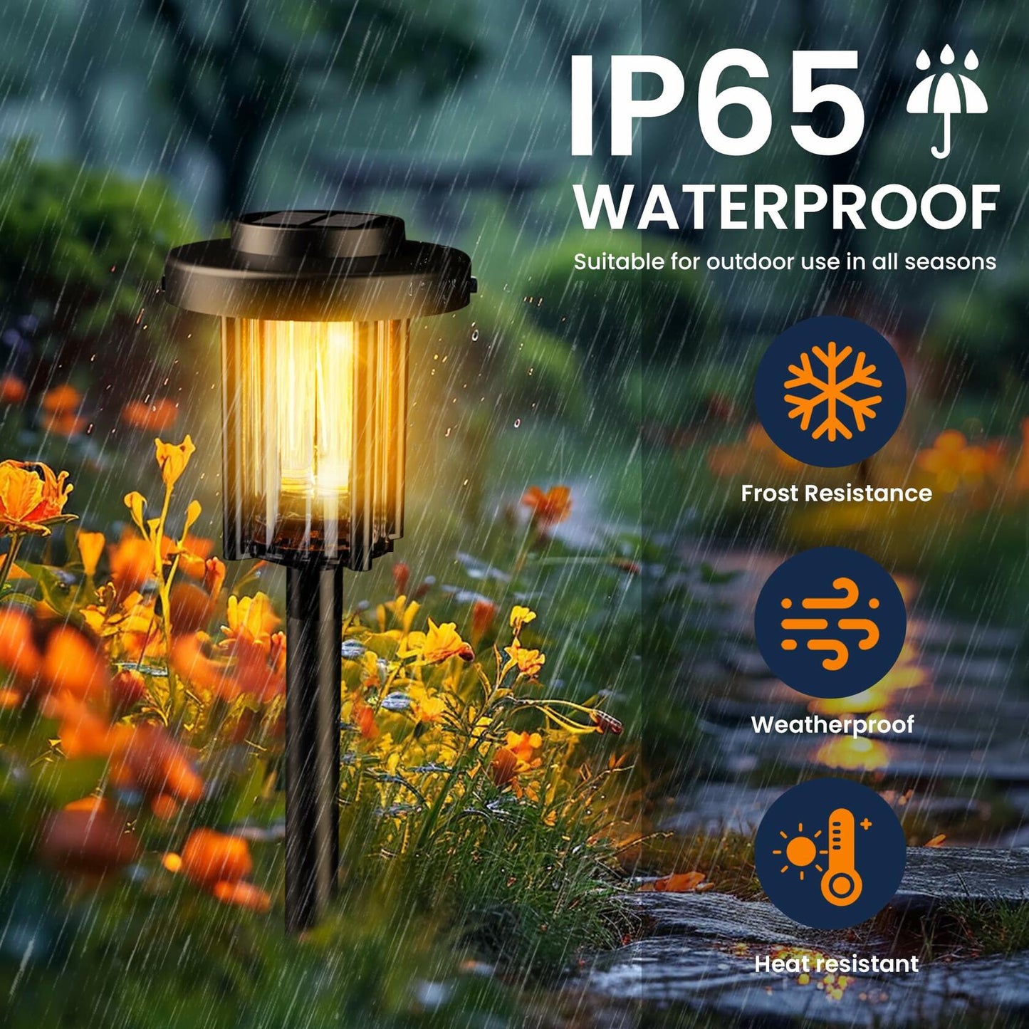 GIGALUMI Solar Outdoor Pathway Lights Waterproof Warm White 6 Pack