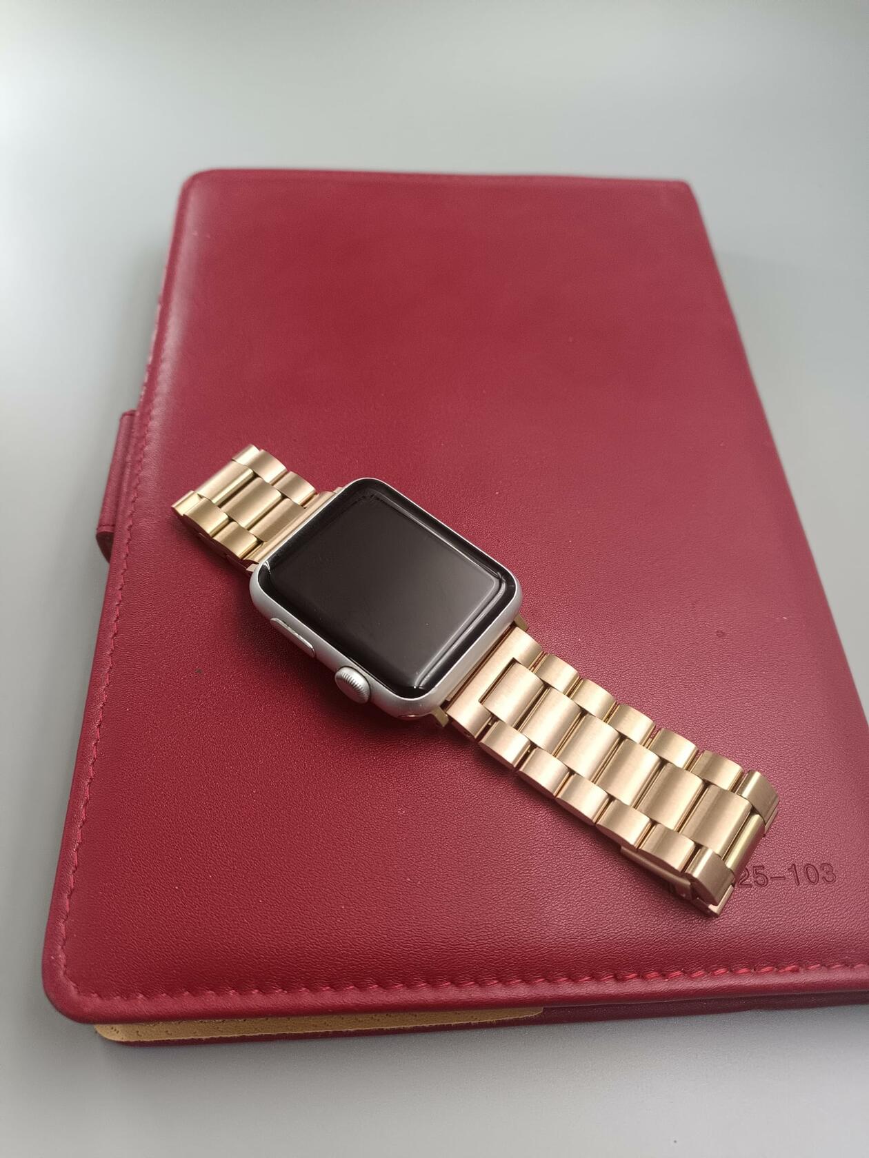 Mugczih Apple Watch Band Stainless Steel Metal Strap Silver Size 42/44/45mm