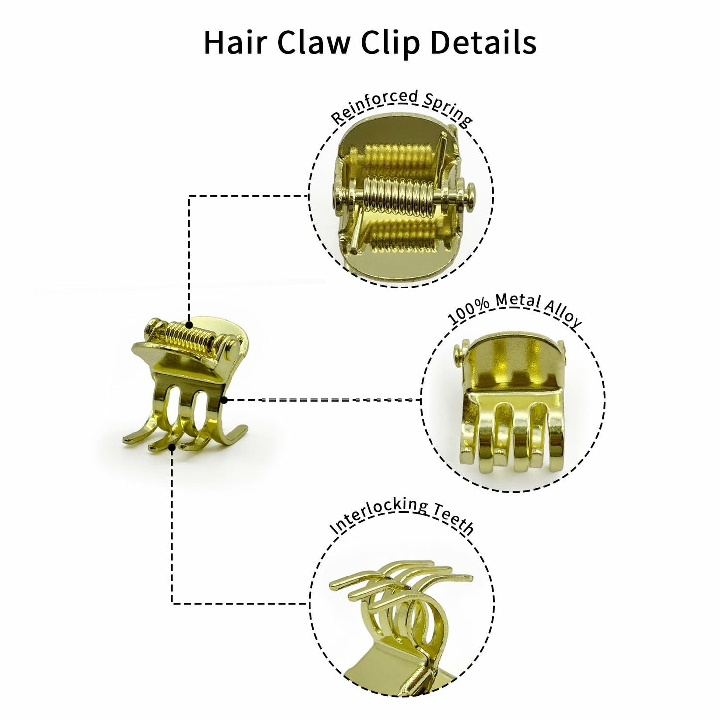 EleOnate Gold Bow Hair Claw Clip Medium Metal Pearls for Women