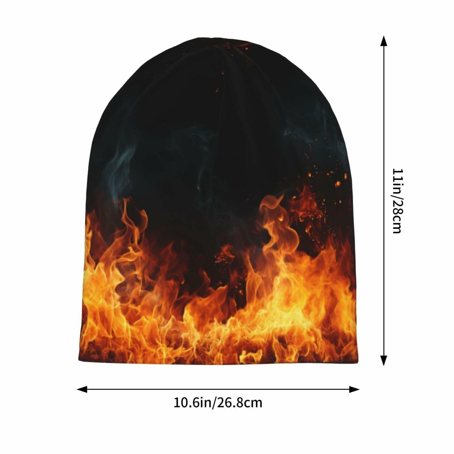 ZUHAOGO Red Flame Fire Skull Slouchy Winter Warm Knit Beanie Hat
