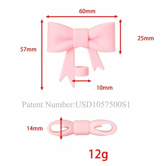 AXMCCH 10mm Bow Shape Silicone Straw Topper for Stanley Cup Pink Blue