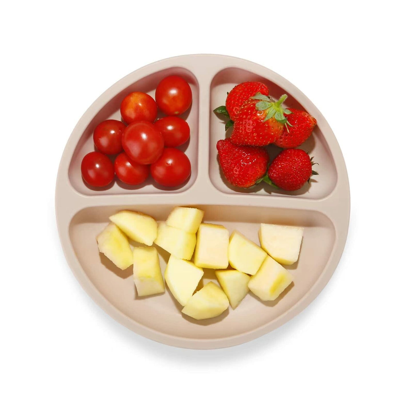 PandaEar Divided Unbreakable Silicone Baby Toddler Plates 3Pack Blue Green Brown