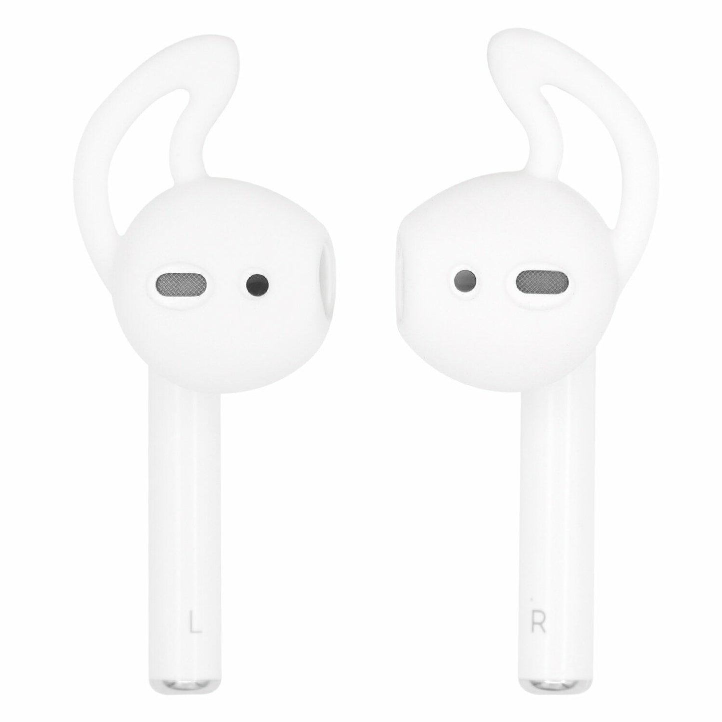 JNSA Ear Tips & Sports Hooks for AirPods Super Thin Charging-Friendly White