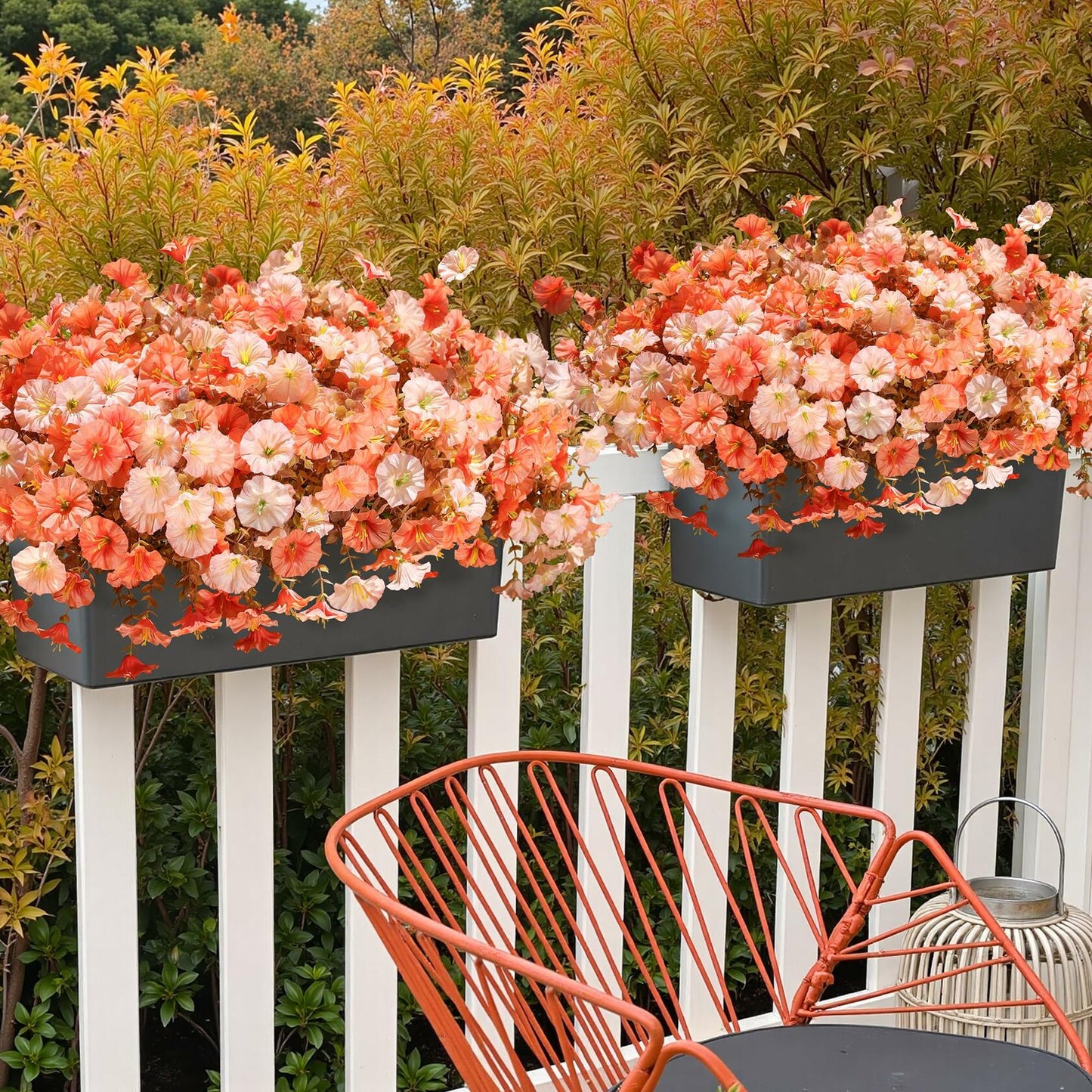 HyeFlora Artificial Mums Fall Flowers 12 Bundles Silk Morning Glory Mix 15in