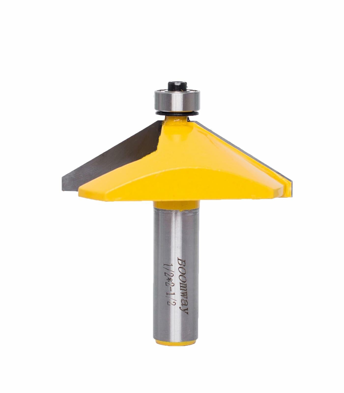 Boomway Chamfer Router Bit 60° Bevel Edge 9/16" Length 1/2" Shank