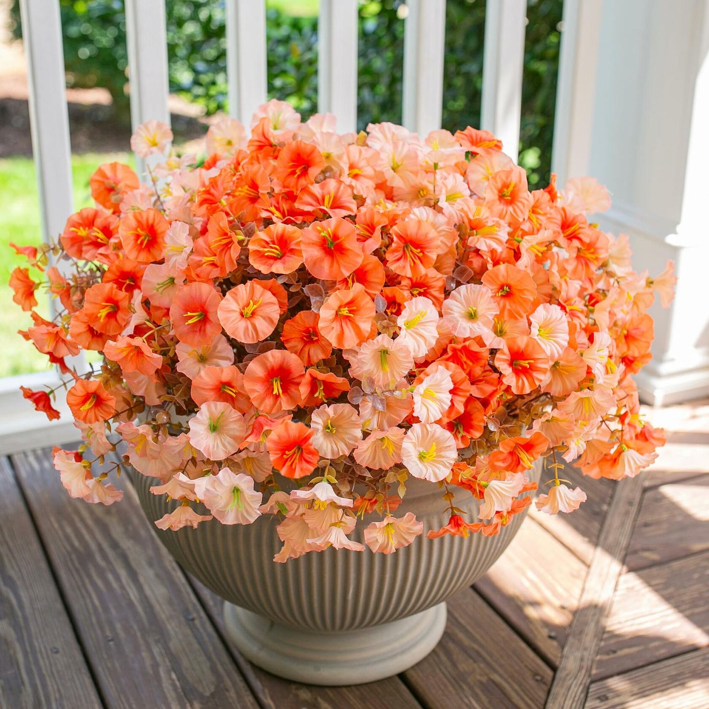 HyeFlora Artificial Mums Fall Flowers 12 Bundles Silk Morning Glory Mix 15in