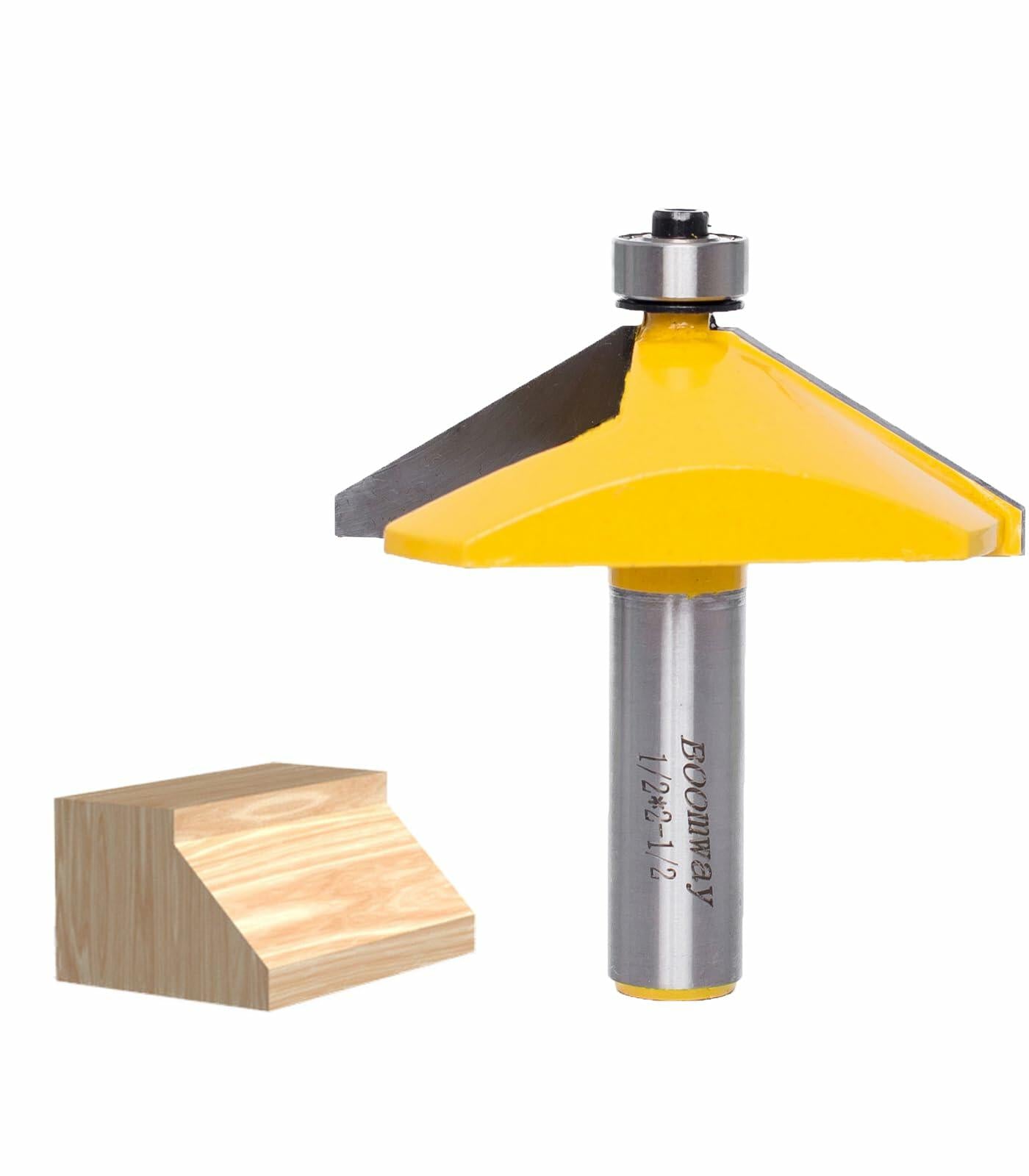 Boomway Chamfer Router Bit 60° Bevel Edge 9/16" Length 1/2" Shank