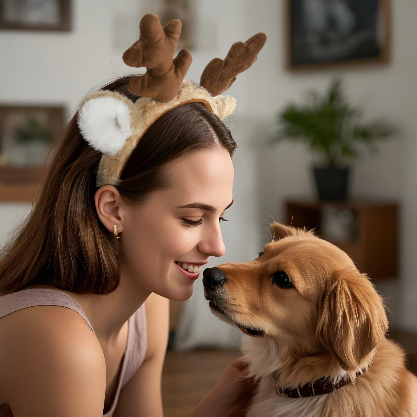 HOMELEX Animal Ears Elk Plush Headband Halloween Christmas Decor