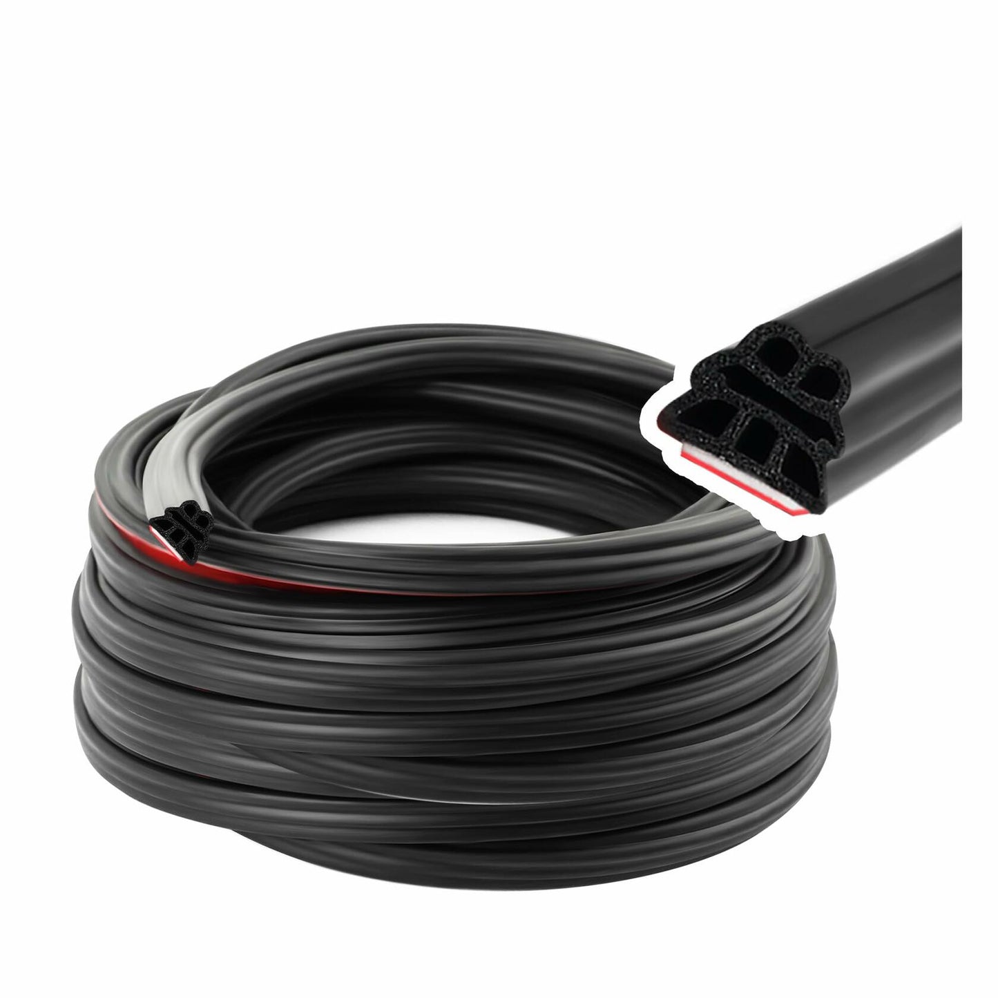 YGDMD 32.8Ft Upgrade Automotive Weather Stripping Thickened Rubber Self-Adhesive