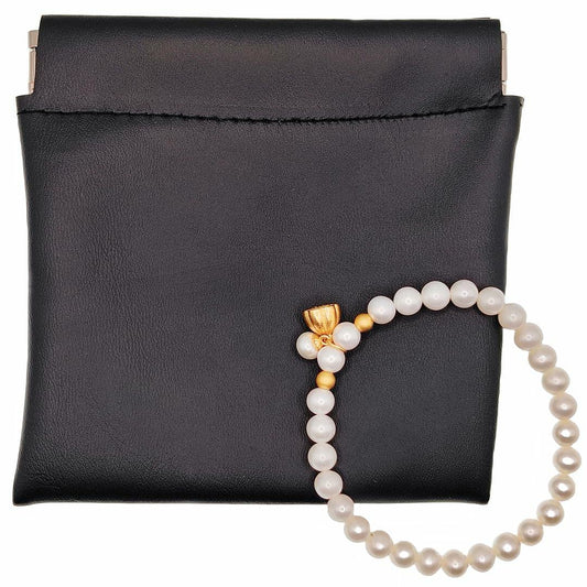 Ivosmart PU Leather Jewelry Travel Bag Organizer 4.7x4.7 Black