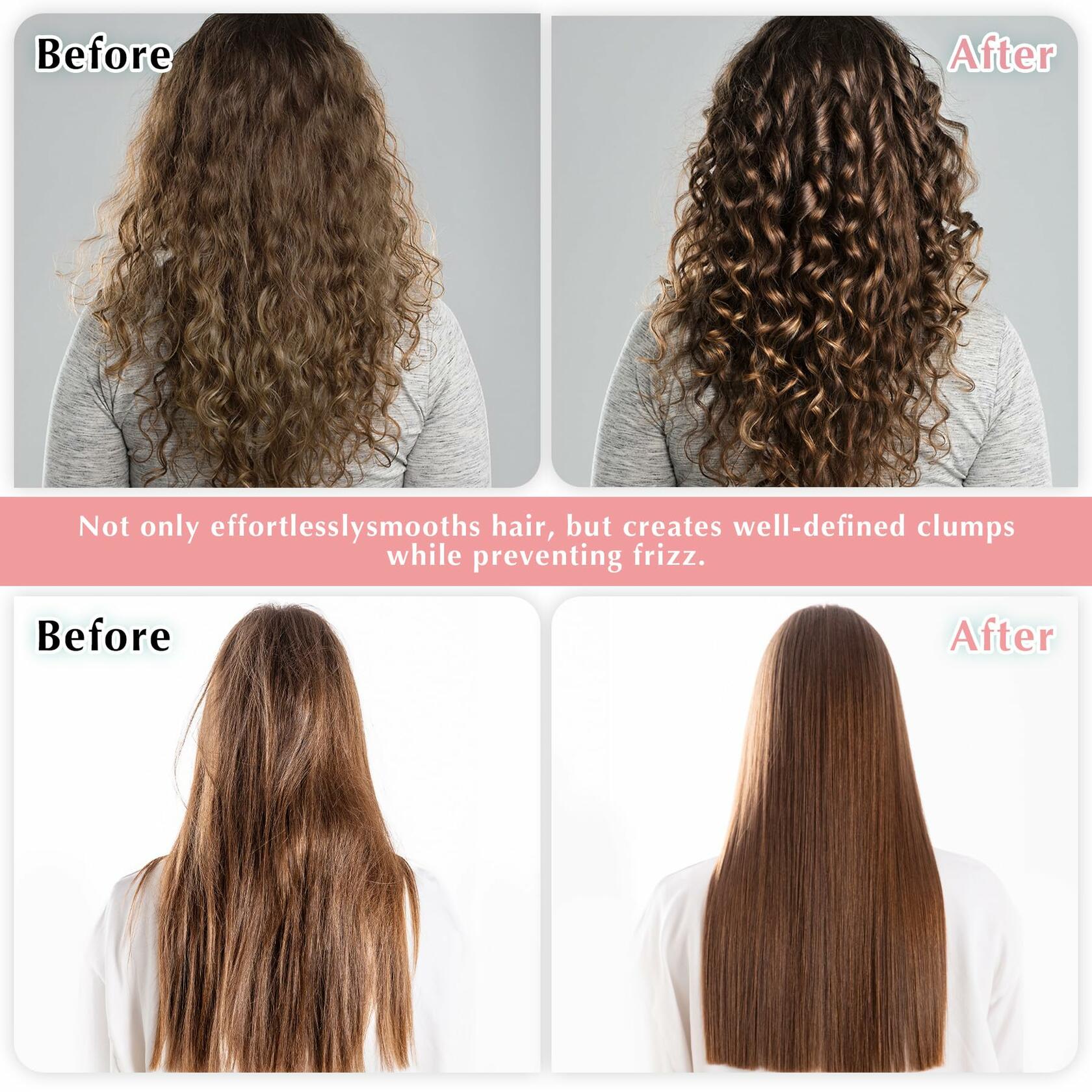 manrator Curl Defining Brush Vented Detangling Frizz Control Pink