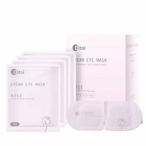 Ditoi Heated Steam Eye Mask with Hyaluronic Acid Rose 10 Count Pack