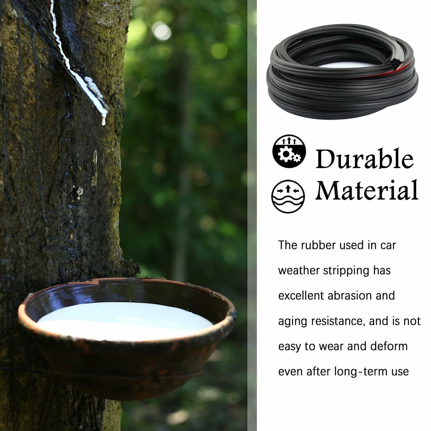 YGDMD 32.8Ft Upgrade Automotive Weather Stripping Thickened Rubber Self-Adhesive