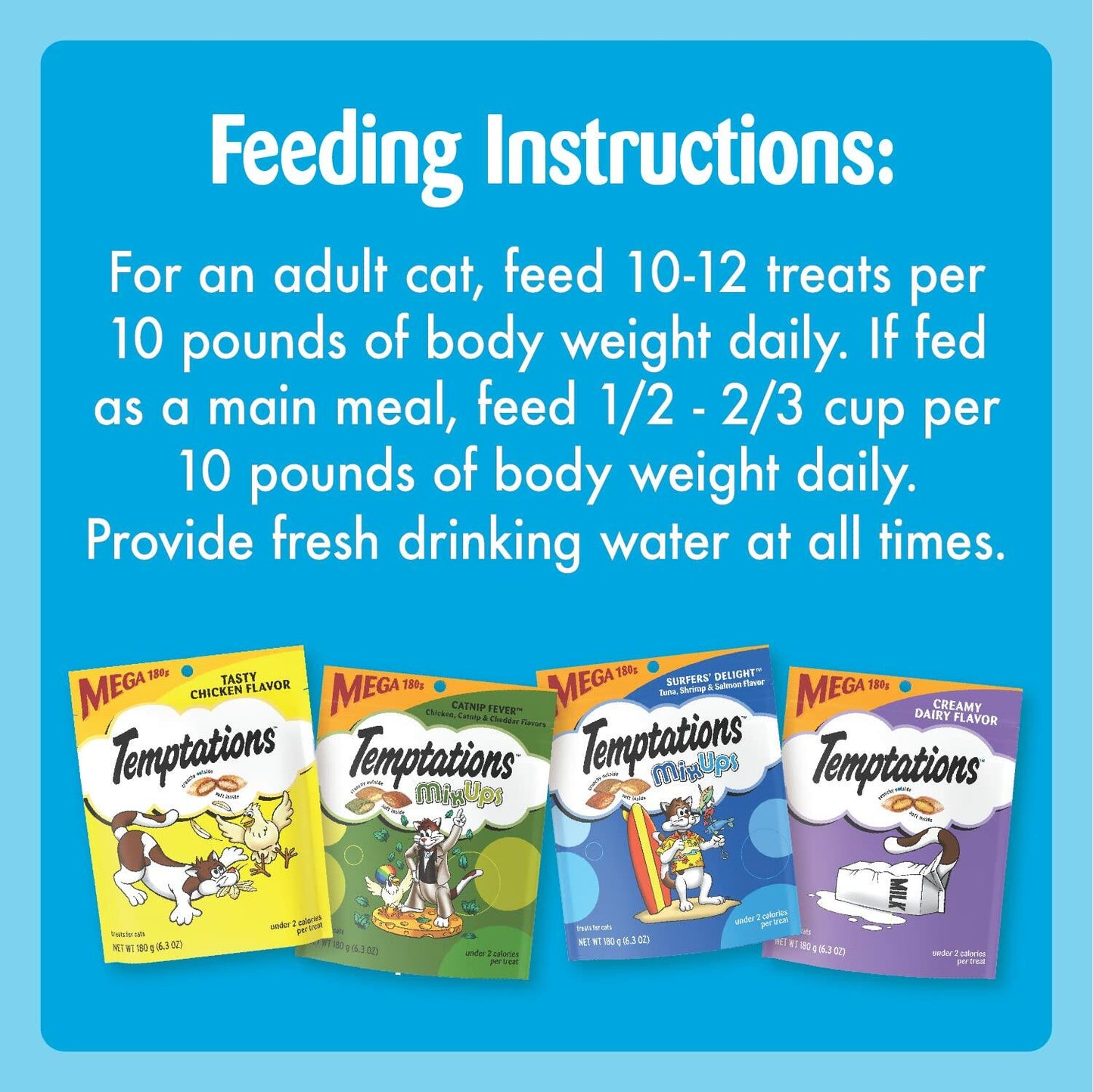 BestBy12/25 Temptations Cat Treats Variety Pack Crunchy & Soft 6.3oz 4 Pack