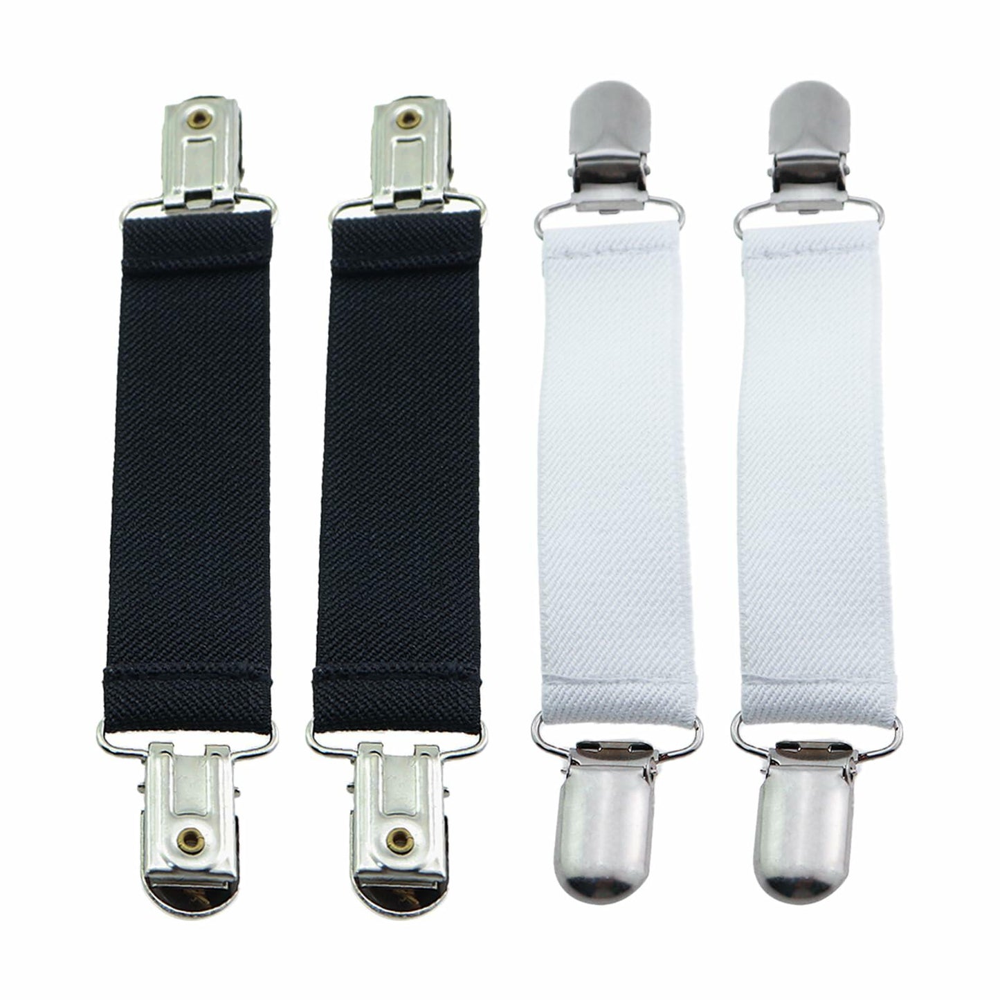 Guifeng 4PCS 150mm Stainless Steel Dress Clips Black White Elastic
