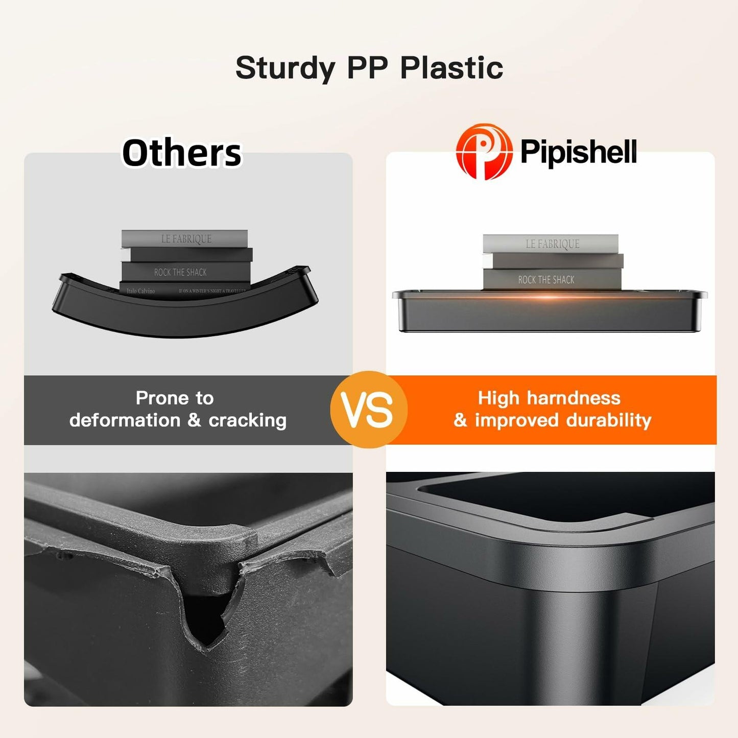 Pipishell Expandable Silverware Drawer Organizer BPA-Free Black 8 Compartments