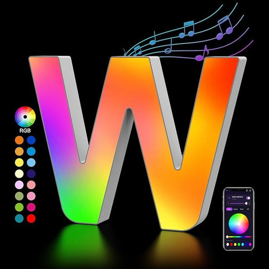 nencoo LED Marquee Letter Lights App Control Music Sync Color Changing W Size W