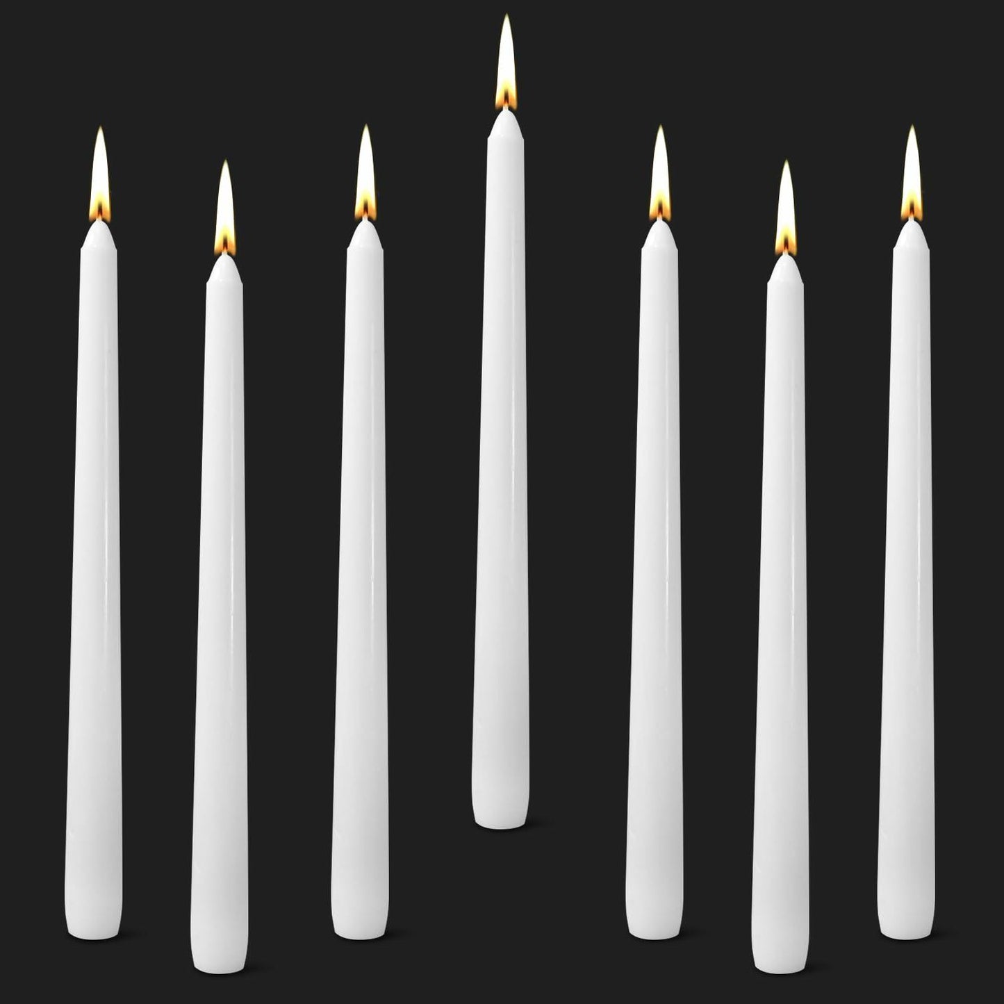 Cacou White Taper Candles 12 Pack 8Hr Burn Unscented Paraffin Wax