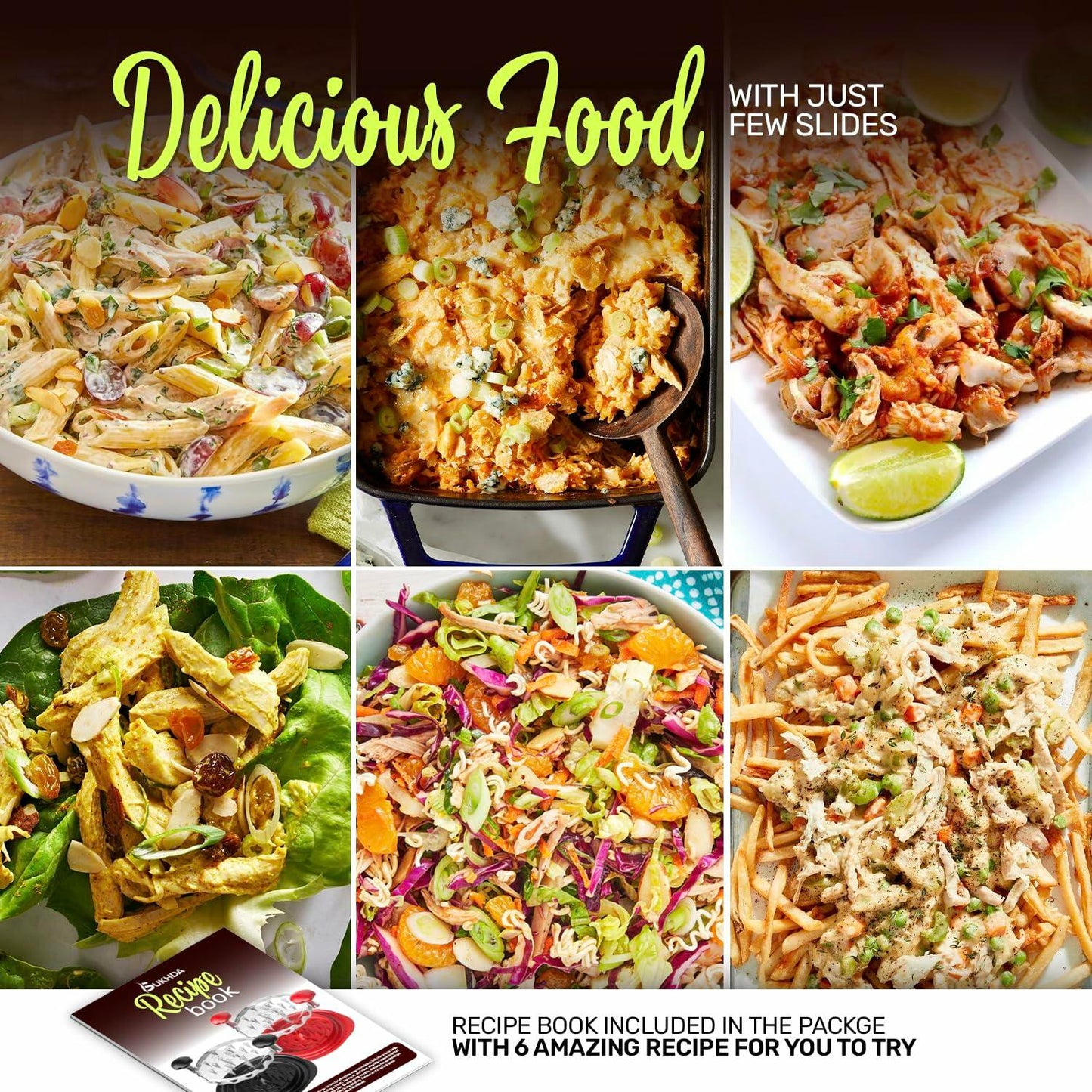 SUKHDA Chicken Shredder Tool Twist Pro Grinder with Brush Meat Claws Red