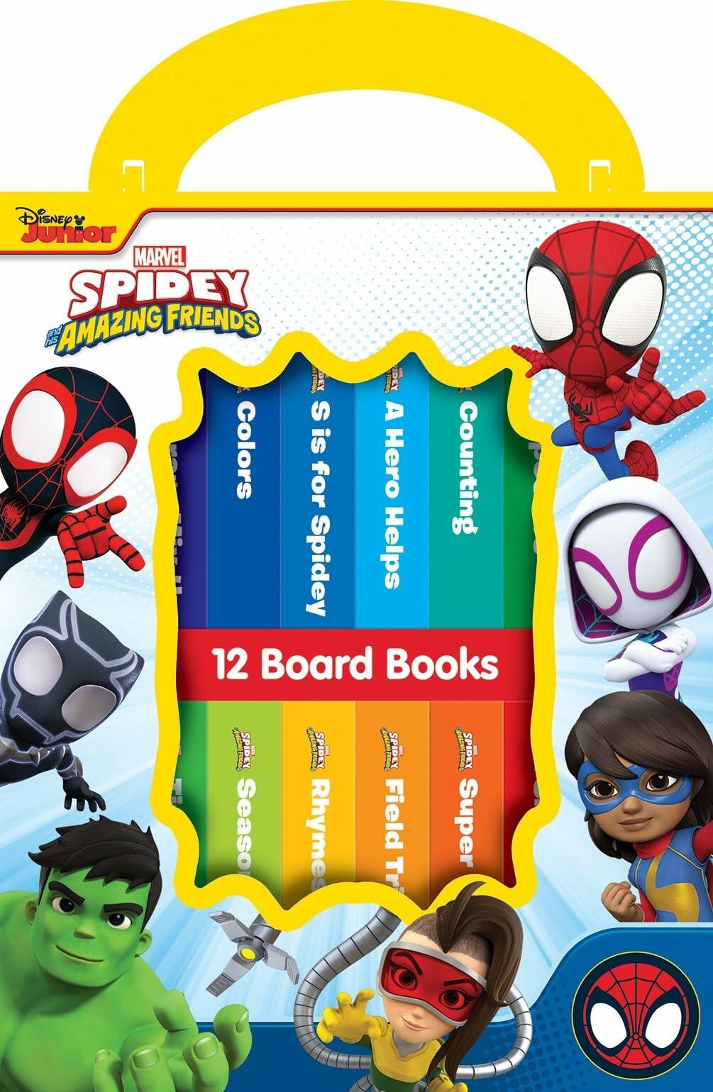 Marvel Spidey My First Library 12 Board Book Set PI Kids Alphabet Numbers