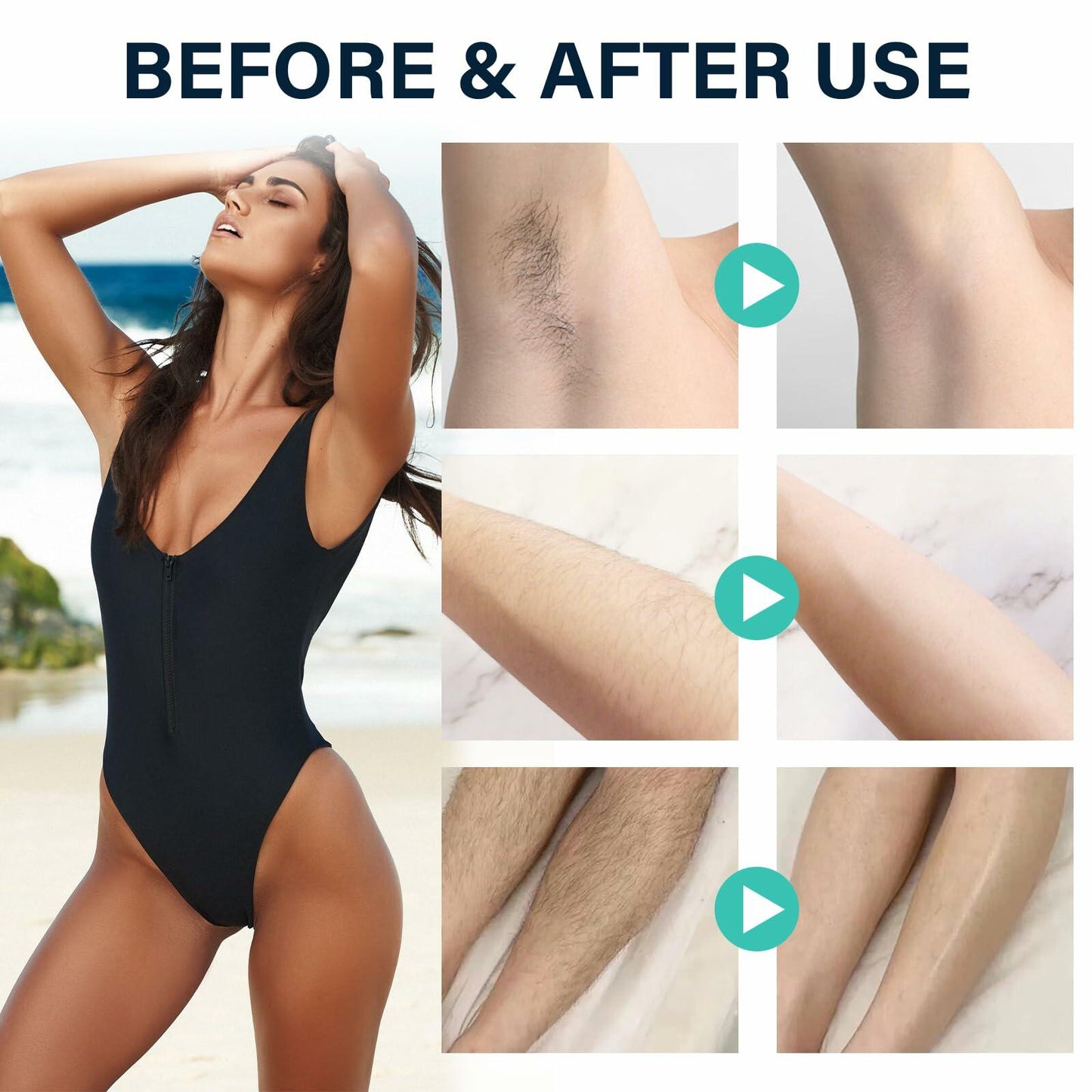 DENZELGARY Facial Depilatory Cream Hair Removal Painless Pubic Travel