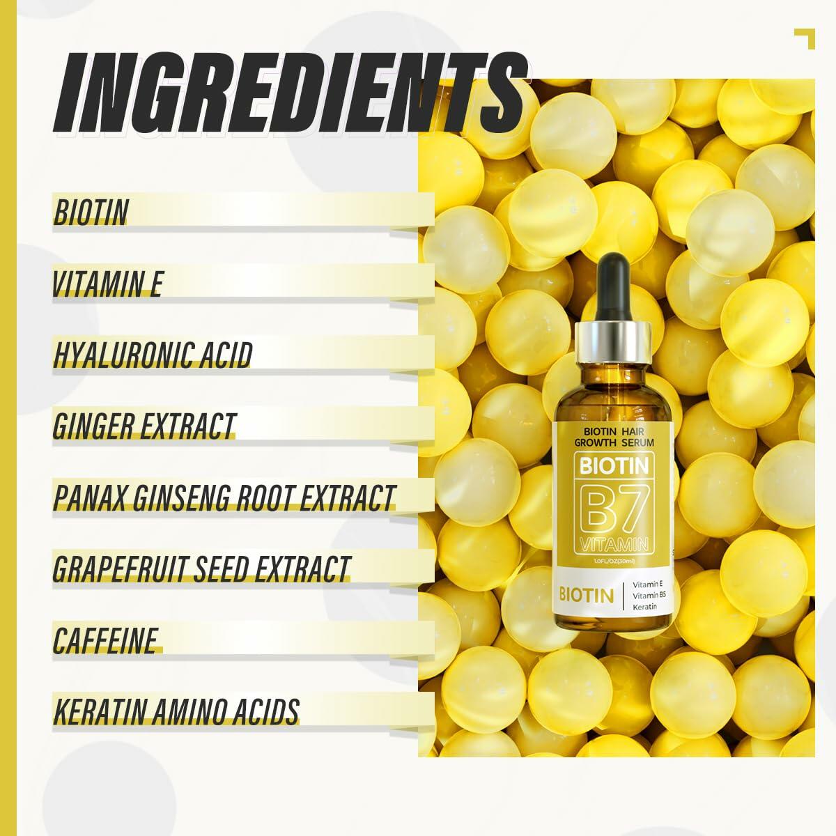 BEST BY 03/12/2027 HOPEMATE Biotin Hair Growth Serum 3.21oz Natural Ingredients