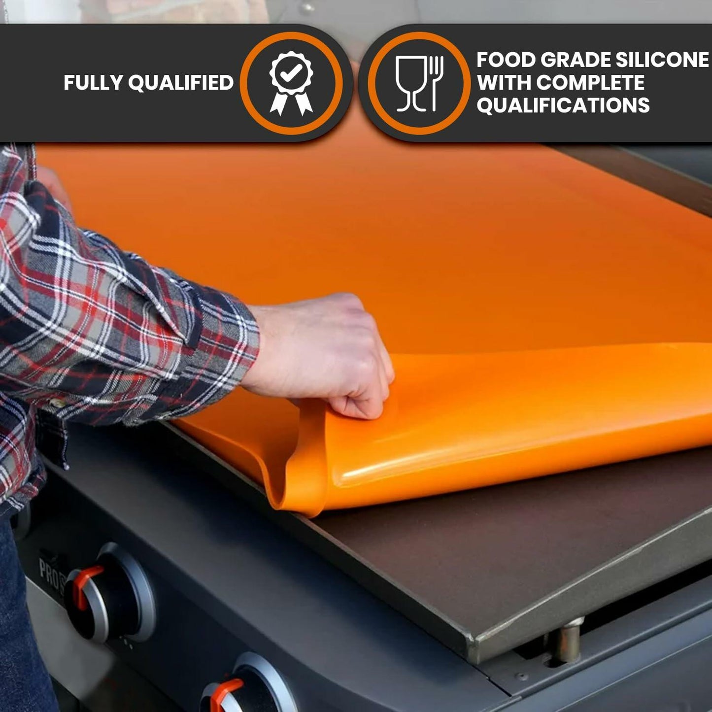 Generic Silicone Griddle Mat Heavy Duty 36 Inch Orange Large Size