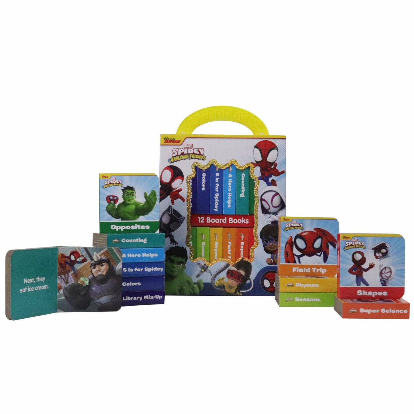 Marvel Spidey My First Library 12 Board Book Set PI Kids Alphabet Numbers