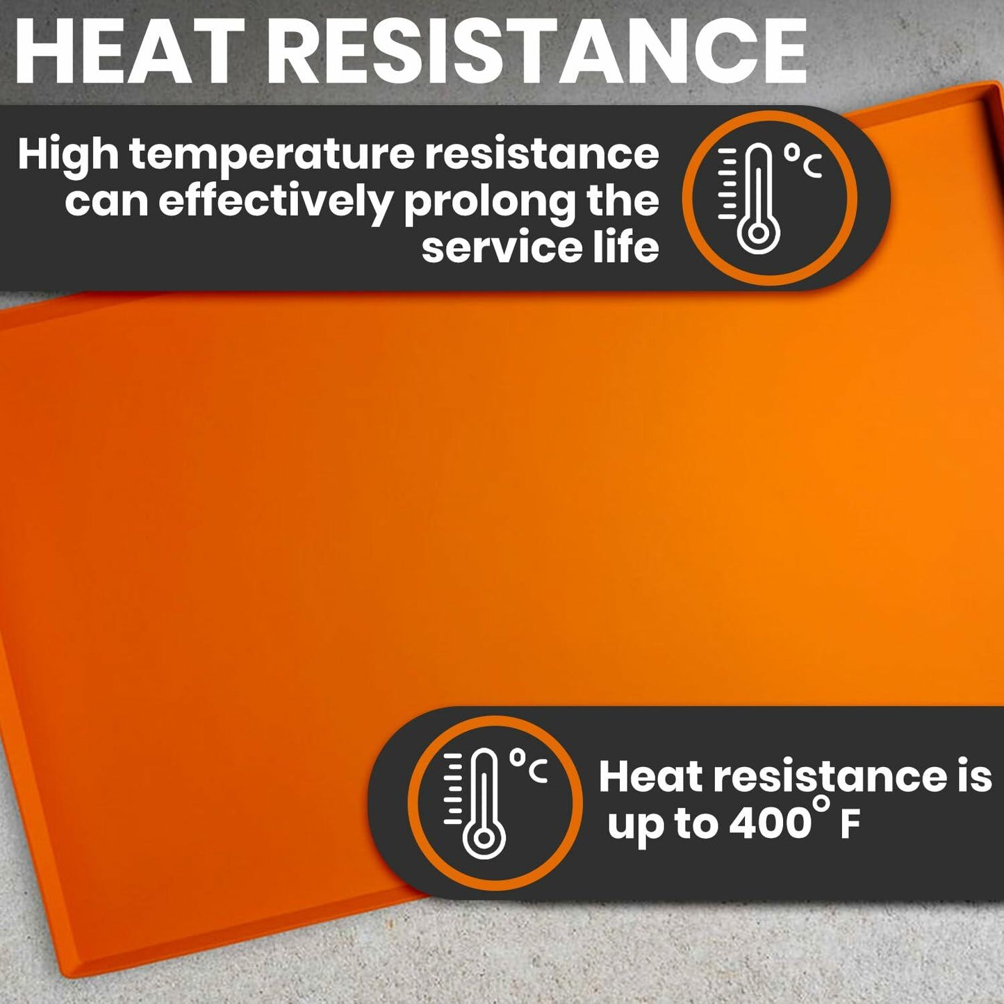 Generic Silicone Griddle Mat Heavy Duty 36 Inch Orange Large Size