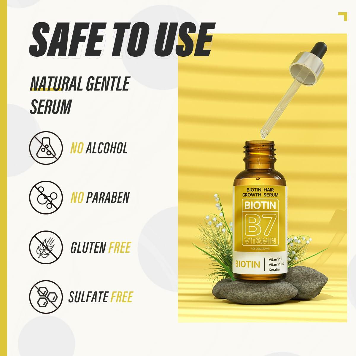 BEST BY 03/12/2027 HOPEMATE Biotin Hair Growth Serum 3.21oz Natural Ingredients