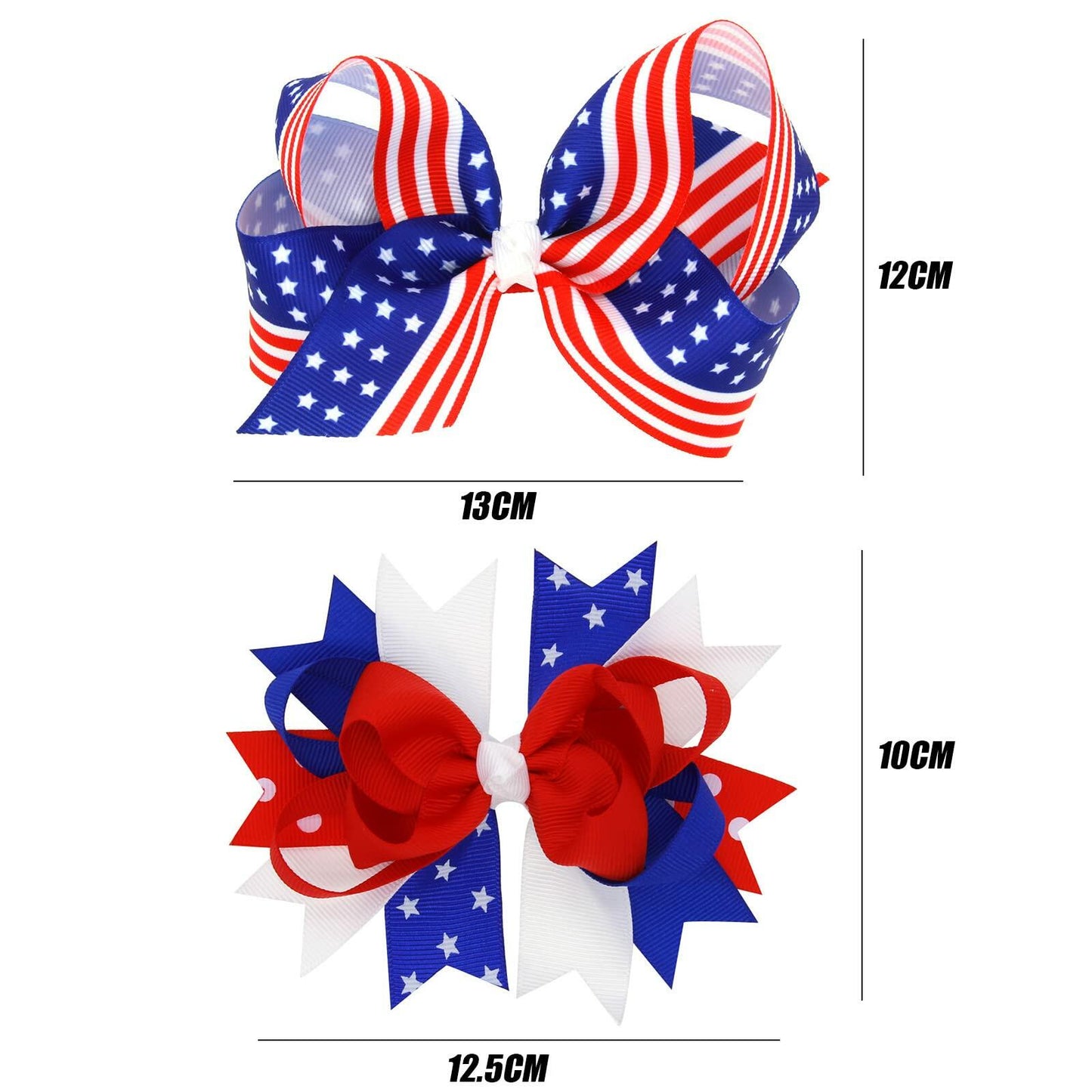 EVKILKJS American Flag Hair Bow Clips for Girls Women 2Pcs 4th of July