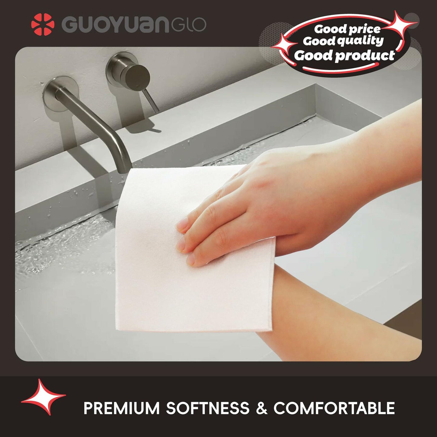 GUOYUANGLO Disposable Linen Feel Lunch Napkins White 11.8x11.8 200 Pack