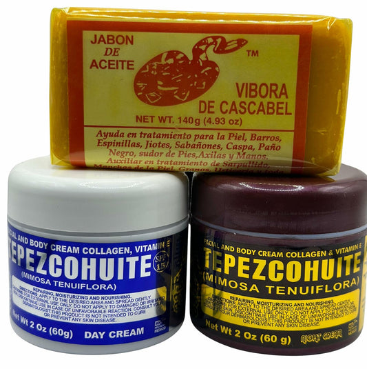 JABON DE ACEITE VIBORA DE CASCABEL Rattlesnake Soap 140g + Day & Night Cream 2oz