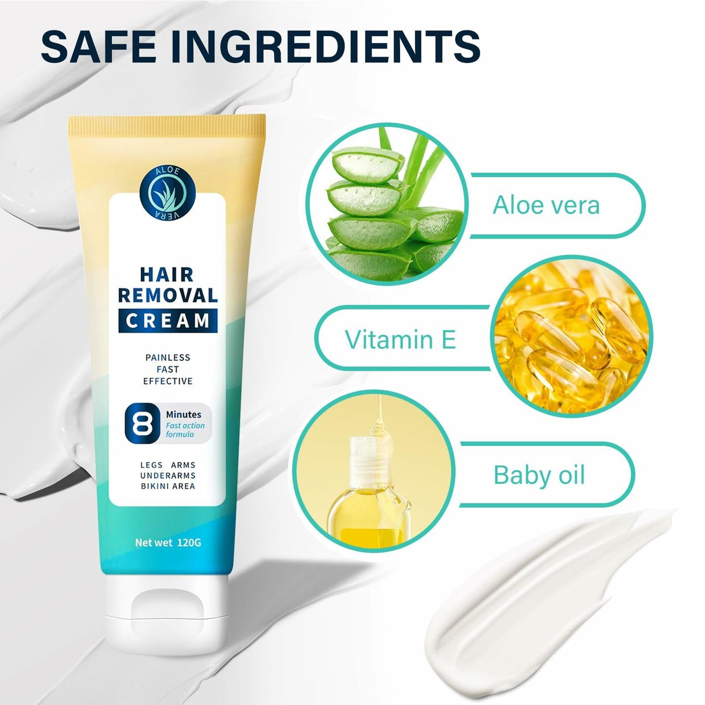 DENZELGARY Facial Depilatory Cream Hair Removal Painless Pubic Travel