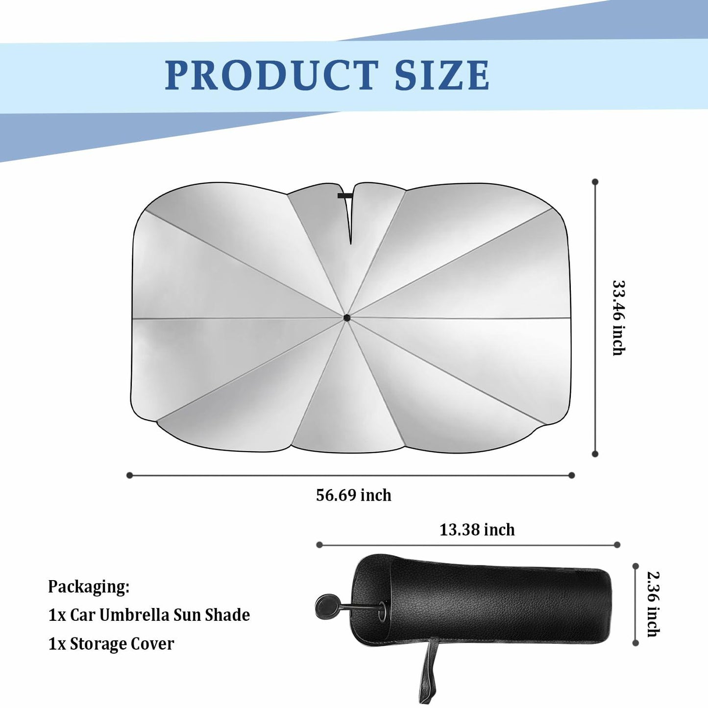 Car Windshield Sun Shade 2025 Upgrade Foldable with Bendable Handle