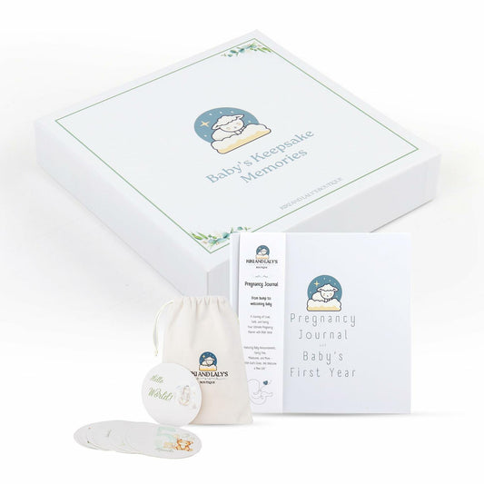 Kiki and Laly Pregnancy Must Haves Journal & Baby Milestone Cards White Set