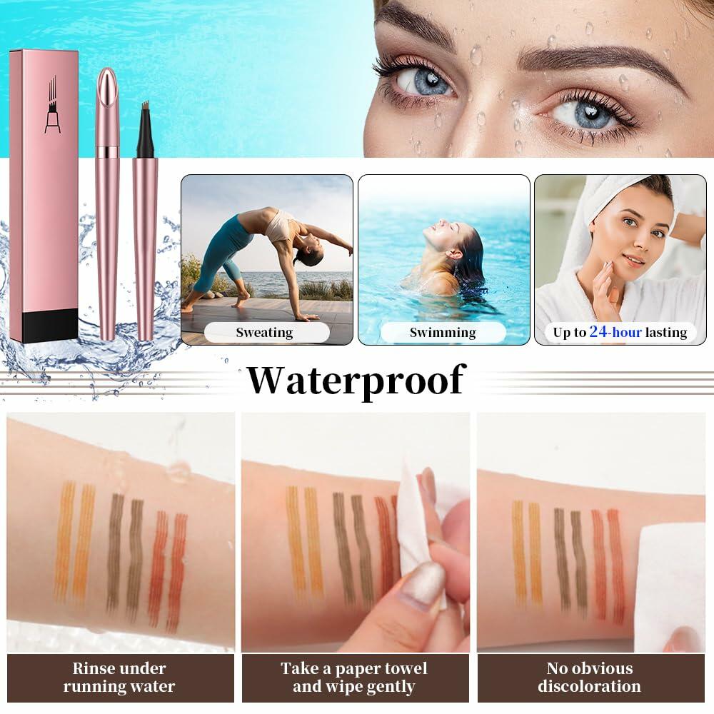YIWANLLE 3D Microblading Magic Eyebrow Pencil Waterproof Dark Brown 1 Count