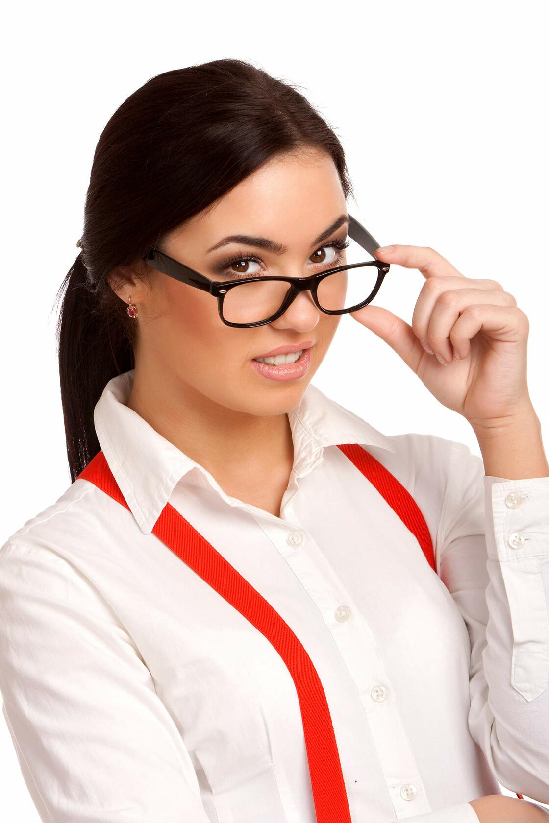 LOLELAI Suspenders Elastic Adjustable Y-Back Pant Clips Fuchsia Size L