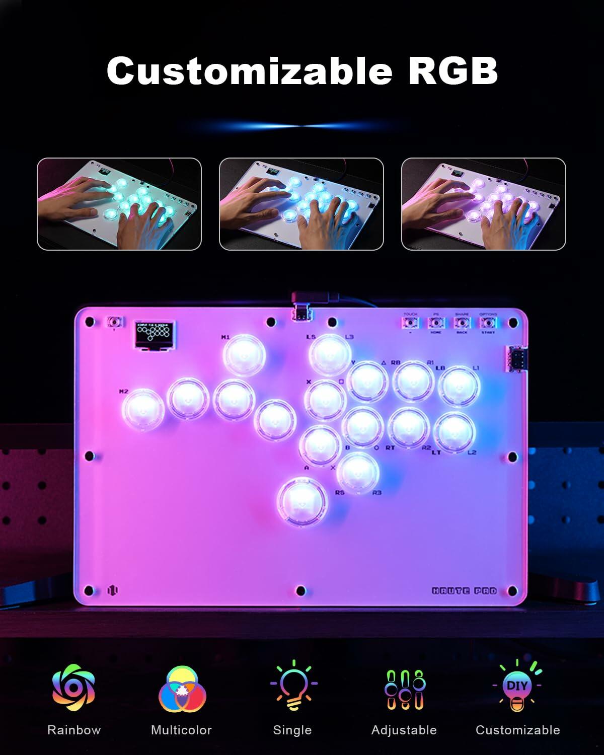 SIXSIR Haute42 R16 Retro Arcade Controller 16 Keys RGB White PC/Switch/PS