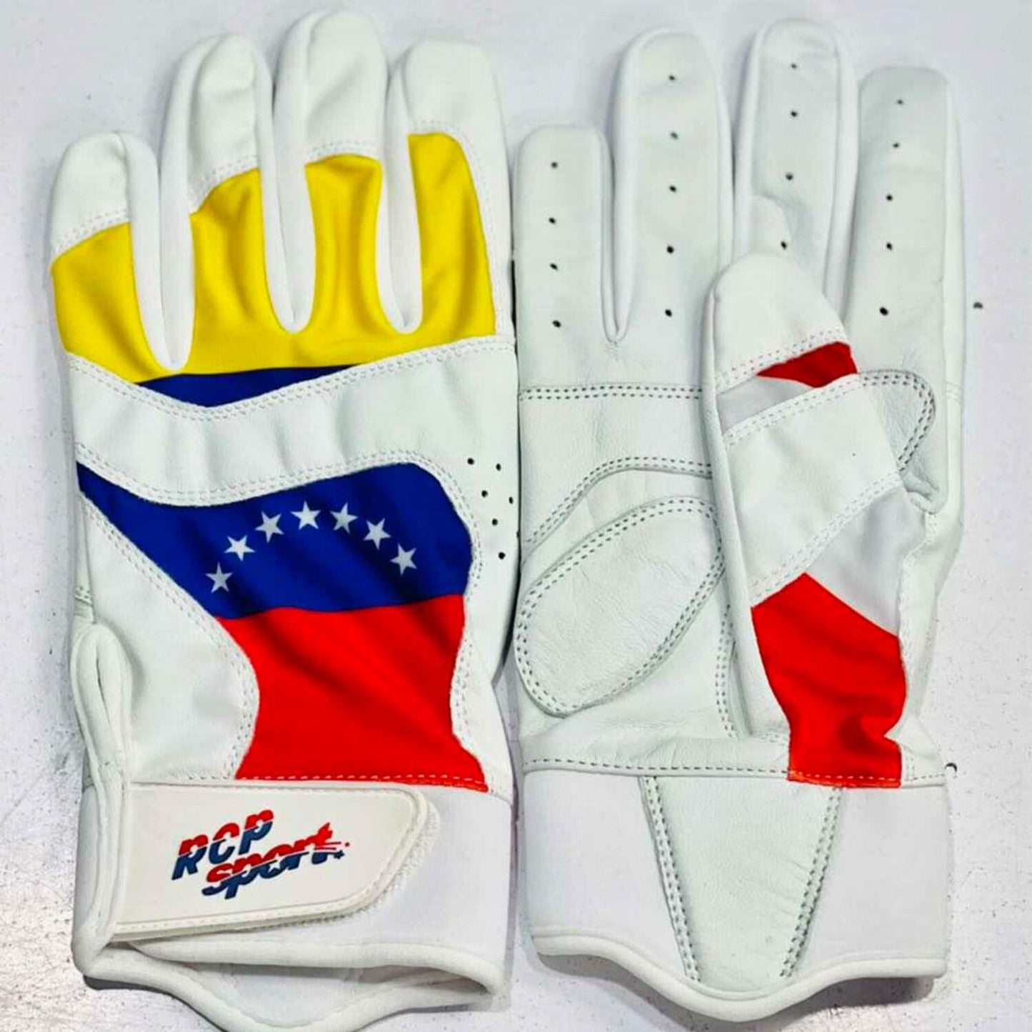 RCP Baseball Softball Batting Gloves Rip Tear Resist White Size L