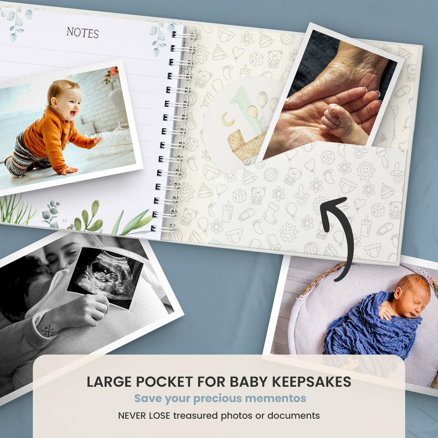 Kiki and Laly Pregnancy Must Haves Journal & Baby Milestone Cards White Set