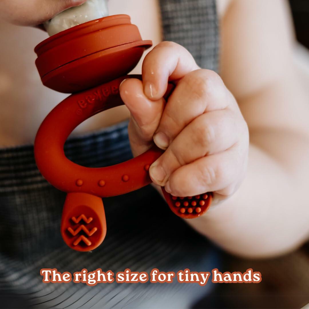 Haakaa Freeze-N-Feed Mini Combo Silicone Feeder & Nibble Tray Oat 1 PK