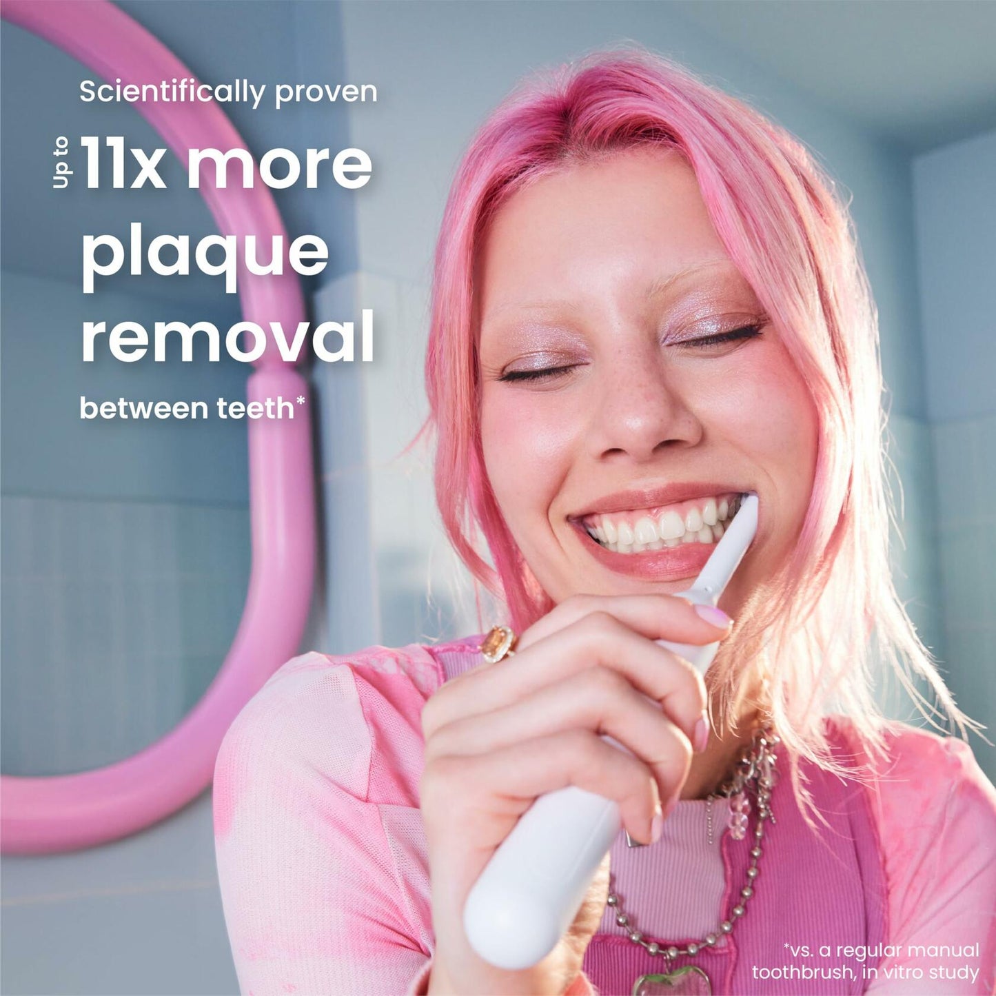 QuipRev 360 Oscillating Rechargeable Electric Toothbrush Soft Bristles Blue Mist