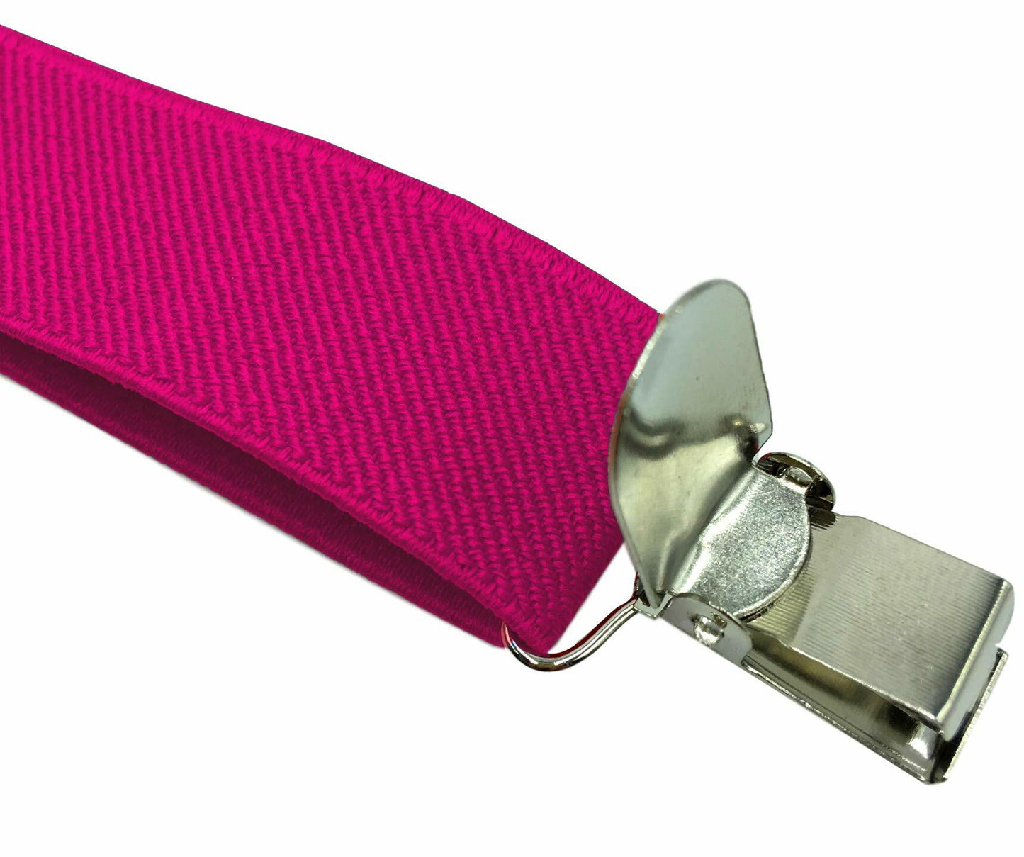 LOLELAI Suspenders Elastic Adjustable Y-Back Pant Clips Fuchsia Size L