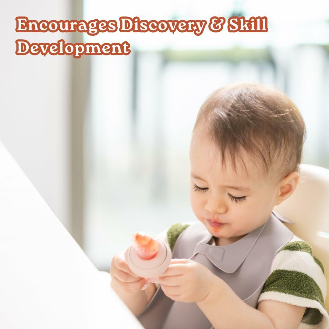 Haakaa Freeze-N-Feed Mini Combo Silicone Feeder & Nibble Tray Oat 1 PK