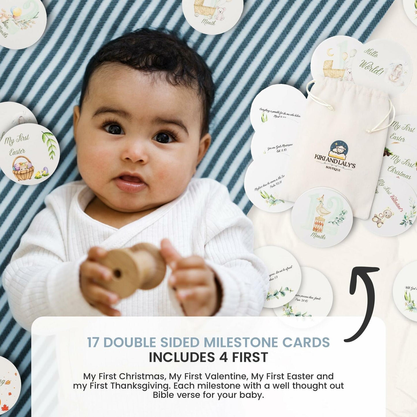 Kiki and Laly Pregnancy Must Haves Journal & Baby Milestone Cards White Set